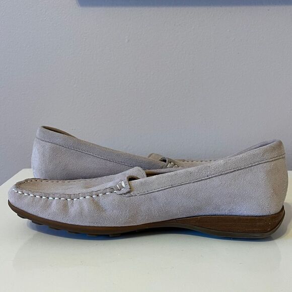 Geox Respira Suede Driving Shoe Loafer Slip On Moccasin Flat Leather Gray 6.5 37 - Picture 9 of 11